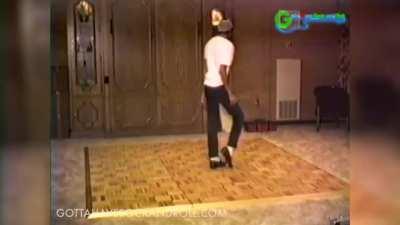 rare footage of MJ practicing his Billie Jean routine