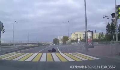 To cross when its red