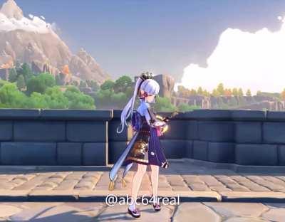 Ayaka got a new Idle animation (And its just as cool as Kazuha)