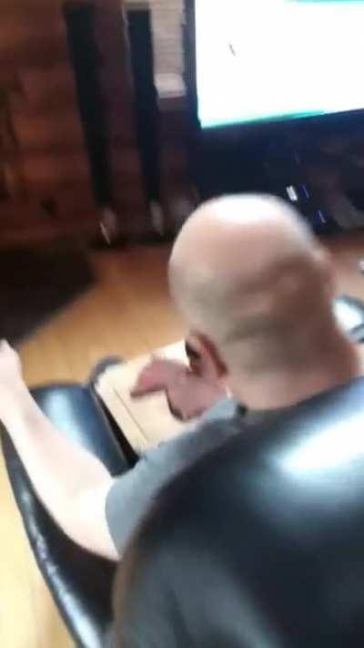 Caught my Dad beating his meat in the living room...