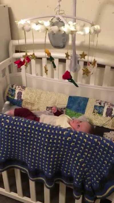 My son likes his new mobile! I’ve been up late for days making a Little Prince themed mobile. I wanted to make something special for him. He’s only three months but seems very happy with it! My heart is happy!