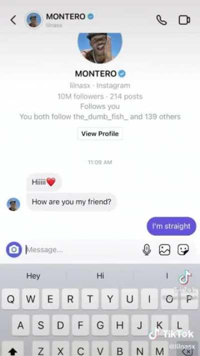 Guy lies about having Lil Nas X in his DMs, supposedly hitting on him