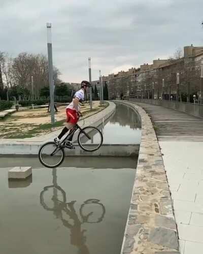 Showing off Bike Trial skills