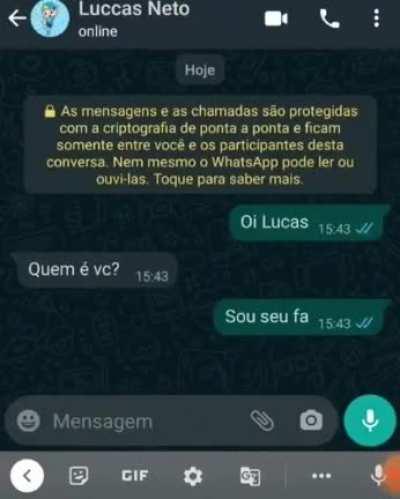 Muito Humilde esse lucas