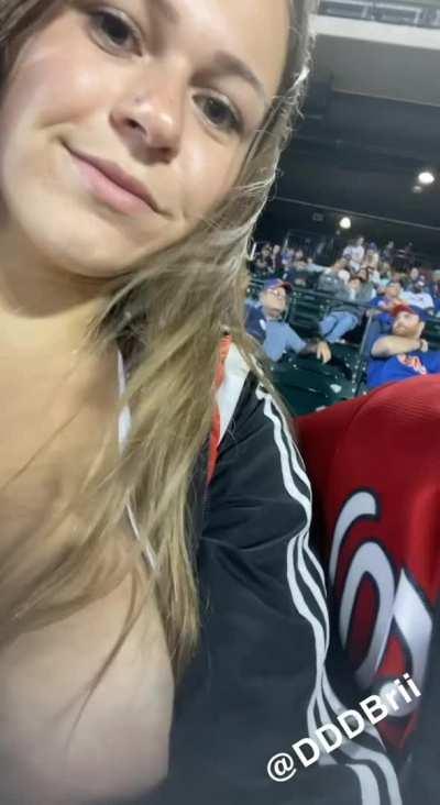 Took my tits out at the ballgame:)