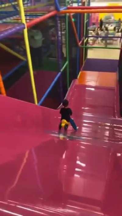 HMJB while I ride this trike down a big slide.