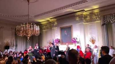 Yoon Suk Yeol, President of South Korea, surprises State Dinner at White House with rendition of American Pie April 26th 2023 [begins at :32]