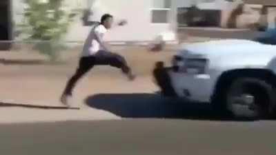 Trying to do something cool while escaping from the POLICE