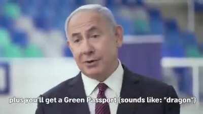 O que o 1º Ministro de Israel, Benjamin Netanyahu, do país idealizado pelo patriota cristão brasileiro, está fazendo neste momento? PROPAGANDA A FAVOR DA VACINAÇÃO E CONTRA O NEGACIONISMO