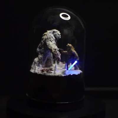 Made a Wampa cave diorama in a glass dome!