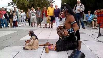 A member of the Mohicans played the flute, they were really in harmony with nature