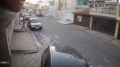 Speeding up in a residential area