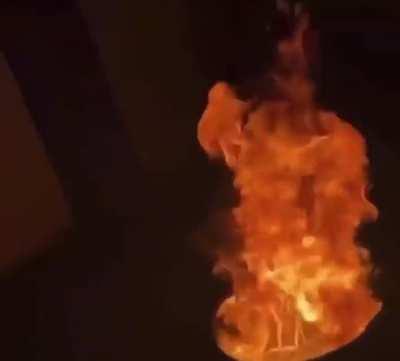 How about putting gasoline through mouth