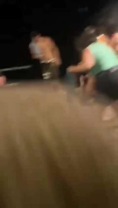 Tiny brawl next to the ocean 