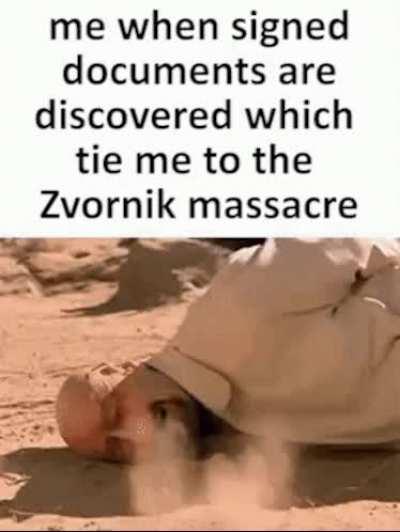 I am currently on trial in the Hague for numerous war crimes