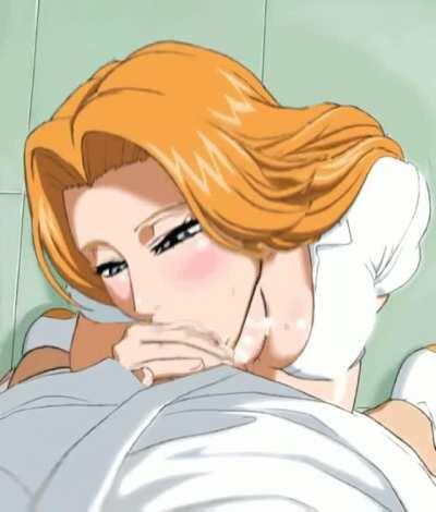 Rangiku giving a blowjob