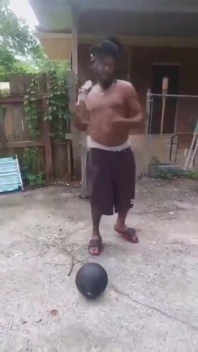 The beer/basketball trick