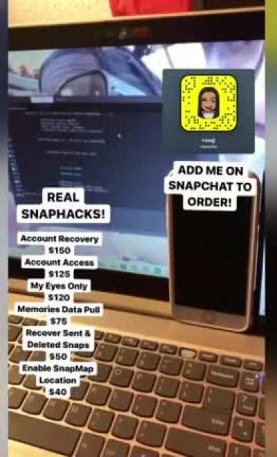 Anyone need an ACTUAL hacker with REAL proof to show for? Stuff like Account Access, Account Recovery, My Eyes Only Hacks & More Available. Add @naequality on Snapchat & Hit the telegram group link in the comments!
