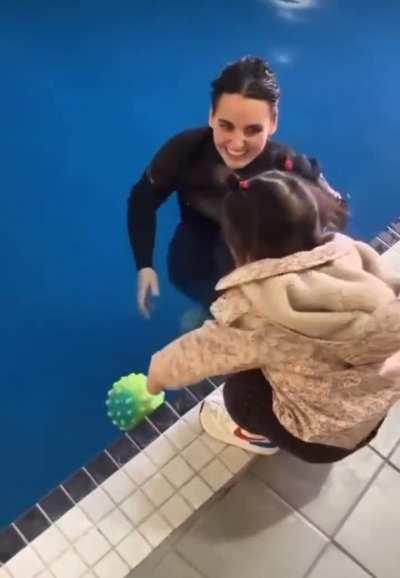 The first swimming lesson