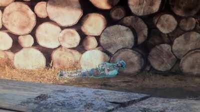 My mate trying to heal himself despite being down and the high ping issues