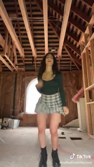 Look at the set of racks on her