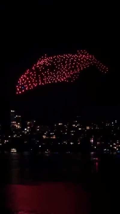 Hundreds of drones are lighting up the night sky