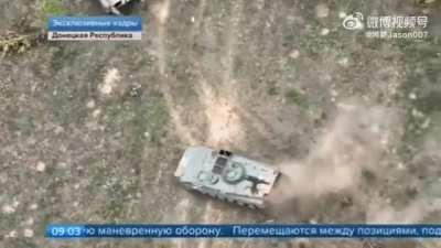 Ru pov: Combat View from the Russian copter. Russian and Ukrainians Battle it out near the settlement in the Bakhmut (Avdeevsky) direction.