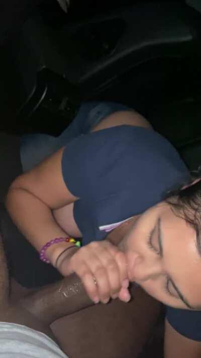Latina hotwife wanted to slobber on my BBC in the backseat🤤