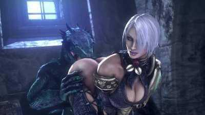 Ivy getting her ass licked by Lizardman (noname55) [Soulcalibur]