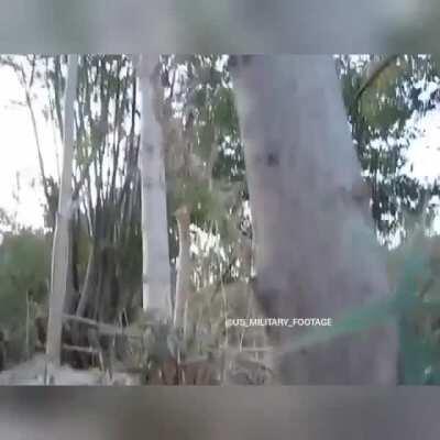 U.S. Army platoon return fire after being ambushed on two sides by the Taliban in Afghanistan.