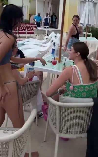 Charli D at the pool