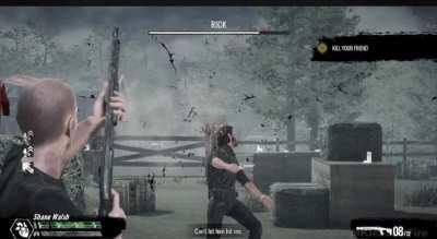 Why was Shane trying to use a shotgun when fighting Rick? It’s literally the worst weapon you can use in close combat against a human.