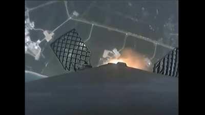 Falcon 9 pierces through the Florida clouds for a stunning land landing after today's SAOCOM-1B launch!