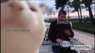 Me while updating my Gentoo system :P