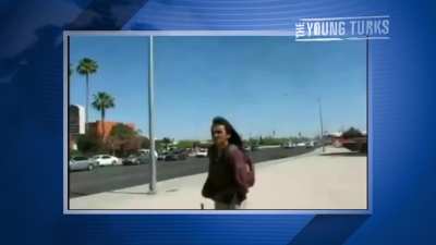 Native American shuts down anti immigration protest 