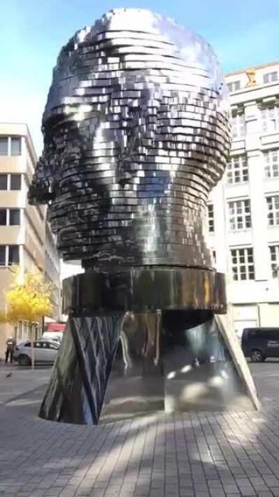 Kinetic sculpture of Franz Kafka in Prague