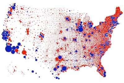 Выборы в США. Никакой политики! Территории и насление - наглядно.