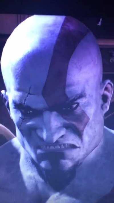 I can’t stand with Kratos’s face