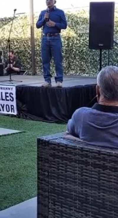 Albuquerque mayoral candidate harassed by dildo drone at a campaign event