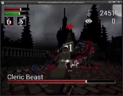 Bloodborne PS1 demake by twitter user @b0tster