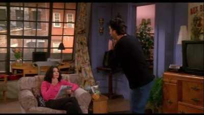When Ross handed Chandler a lamp