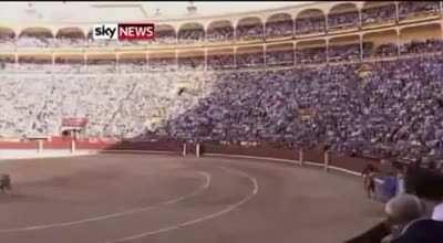 Sangre! Opiparo gores matador Aparicio through the jaw