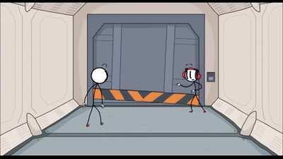 "Looks like the door is jammed"