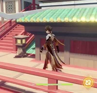 Zhongli walking in sadness after he learns what mihoyo has done to him