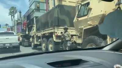 Military beginning to occupy Hollywood Blvd