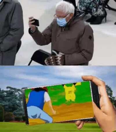 What was Bernie watching at the inauguration