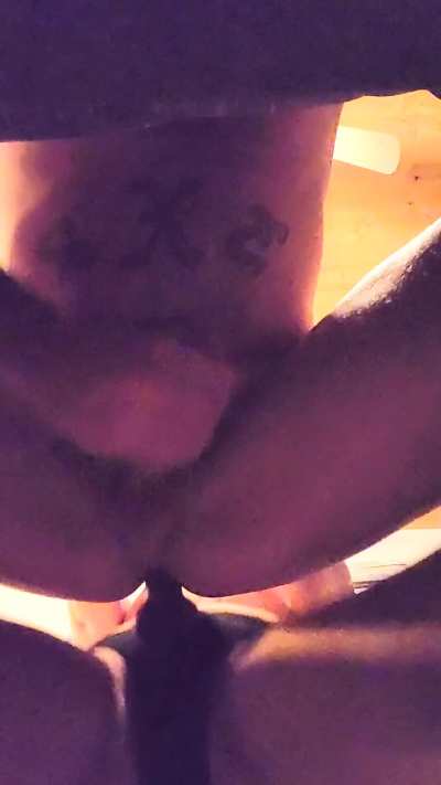 We need someone to catch his cum as I’m pegging his ass
