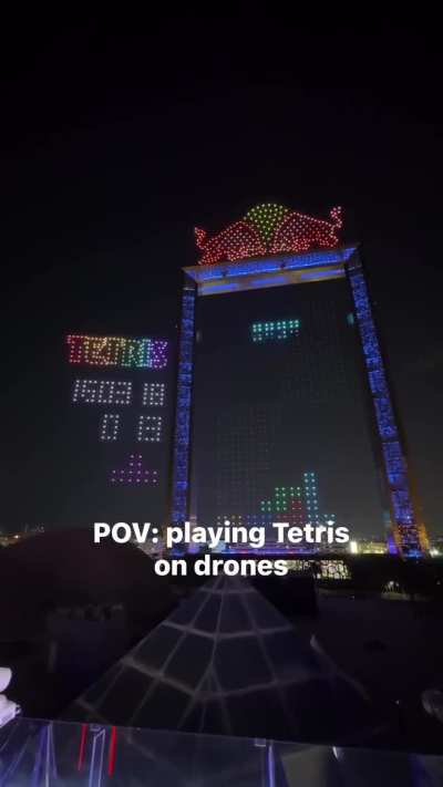 Playing Tetris with drones