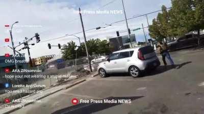 Footage of Tiny Toese getting shot during a confrontation between proud boys and antifa at the Olympia WA 