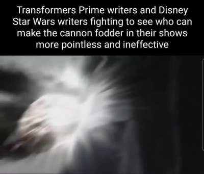 Oh noes, a horde of the baddie's main fighting force just arrived! Surely our heros will struggle somewhat and will make the audience legitimately worry that they might not make it out alive!
